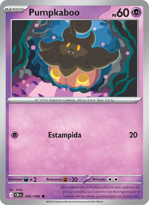 Pumpkaboo 040 — Wachsendes Chaos (Spanish Pokémon TCG card)