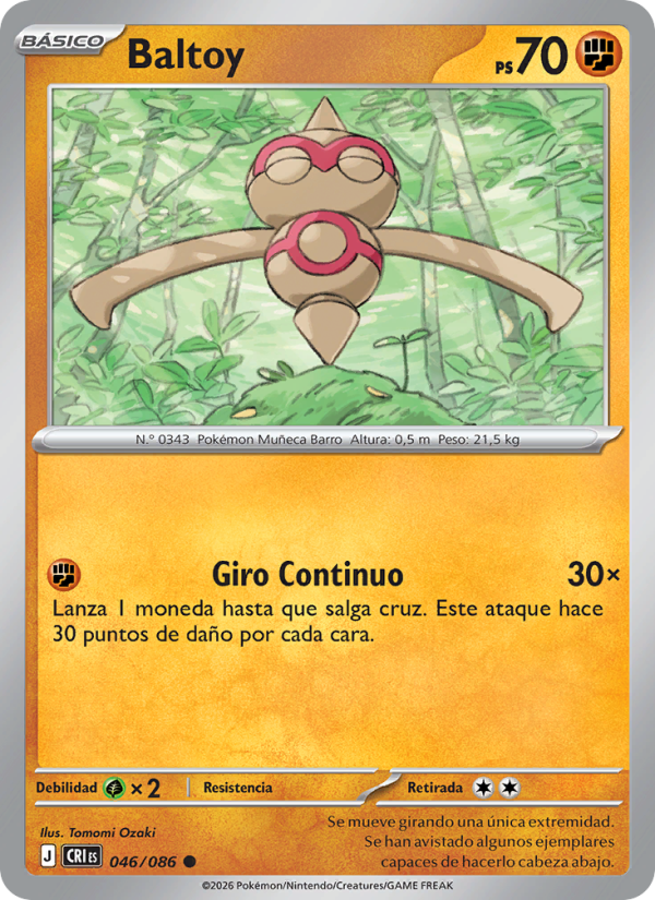 Baltoy 046 — Wachsendes Chaos (Spanish Pokémon TCG card)