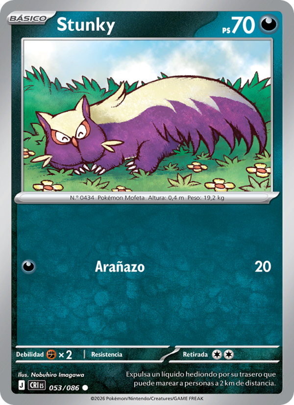 Stunky 053 — Wachsendes Chaos (Spanish Pokémon TCG card)