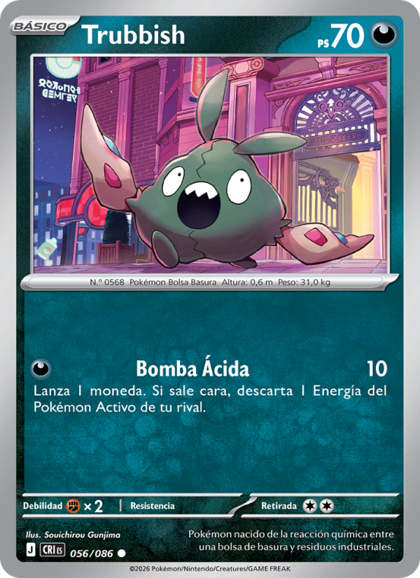Trubbish 056 — Wachsendes Chaos (Spanish Pokémon TCG card)