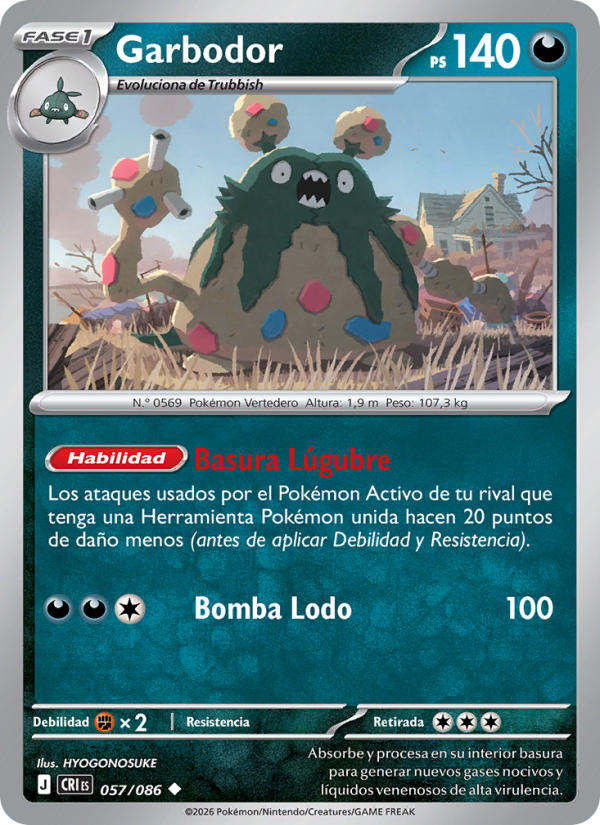 Garbodor 057 — Wachsendes Chaos (Spanish Pokémon TCG card)
