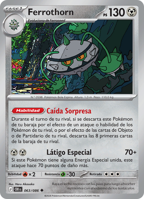Ferrothorn 063 — Wachsendes Chaos (Spanish Pokémon TCG card)