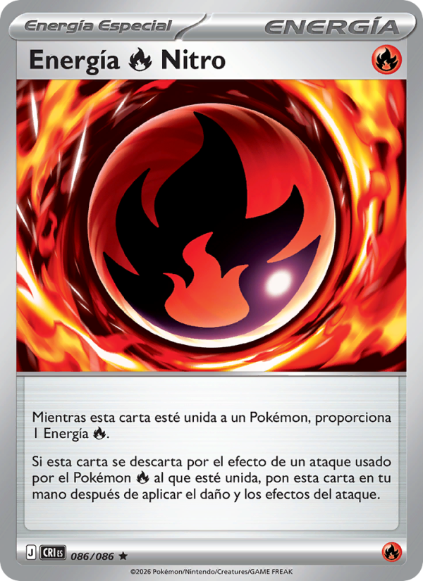 Energía Fire Nitro 086 — Wachsendes Chaos (Spanish Pokémon TCG card)