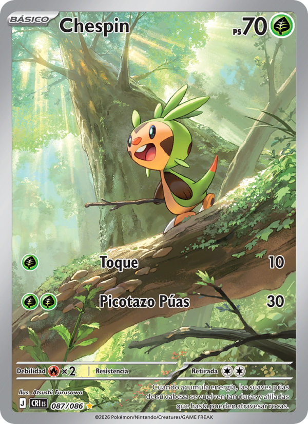Chespin 087 — Wachsendes Chaos (Spanish Pokémon TCG card)