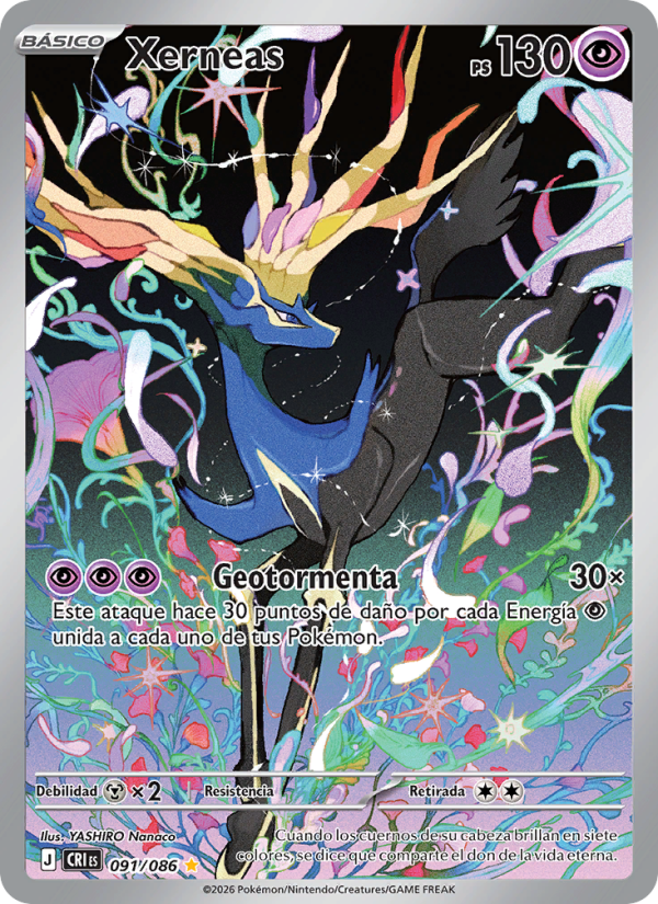 Xerneas 091 — Wachsendes Chaos (Spanish Pokémon TCG card)