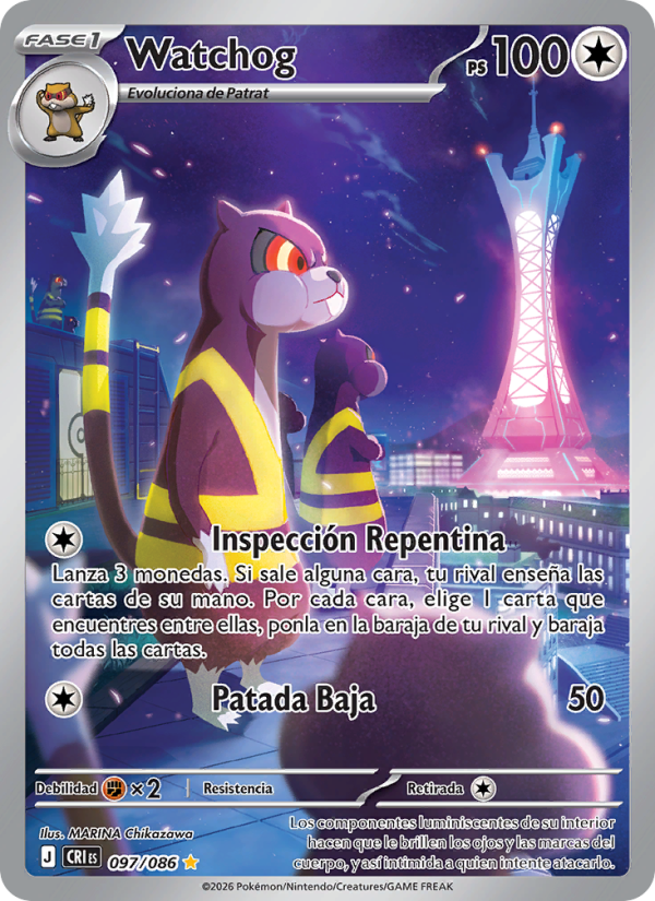 Watchog 097 — Wachsendes Chaos (Spanish Pokémon TCG card)