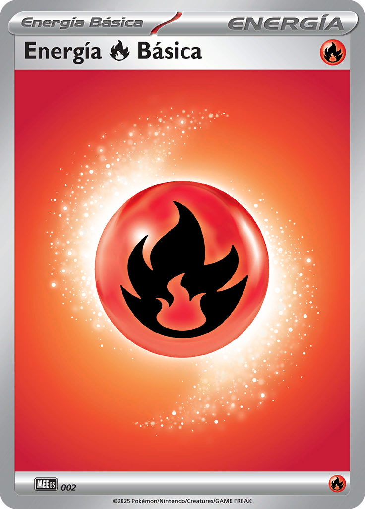 Energía Fuego 002 — Mega Evolution Energies (Spanish Pokémon TCG card)