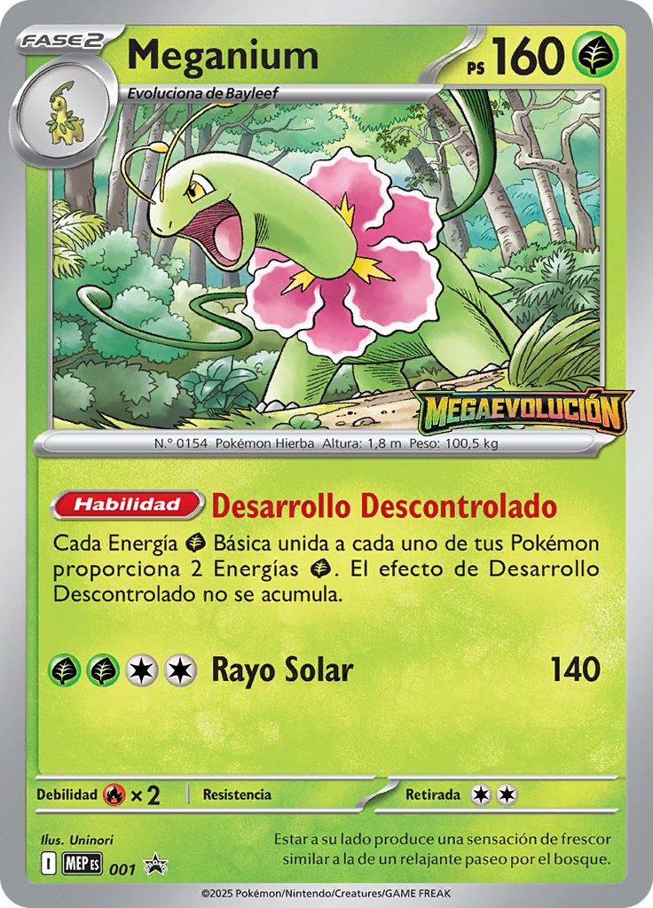 Meganium 001 — MEP Black Star Promos (Spanish Pokémon TCG card)