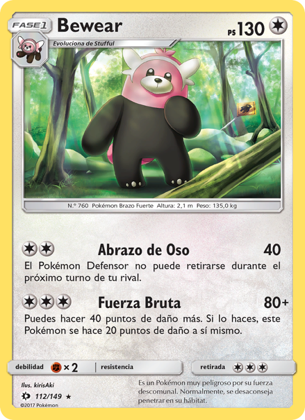 Bewear 112 — Sun & Moon (Spanish Pokémon TCG card)
