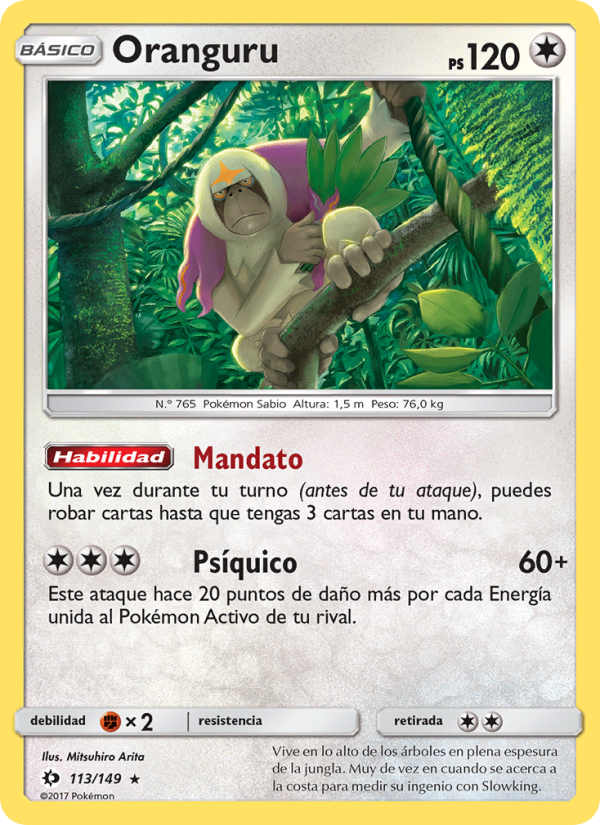 Oranguru 113 — Sun & Moon (Spanish Pokémon TCG card)