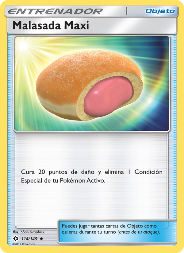 Malasada Maxi 114 — Sun & Moon (Spanish Pokémon TCG card)