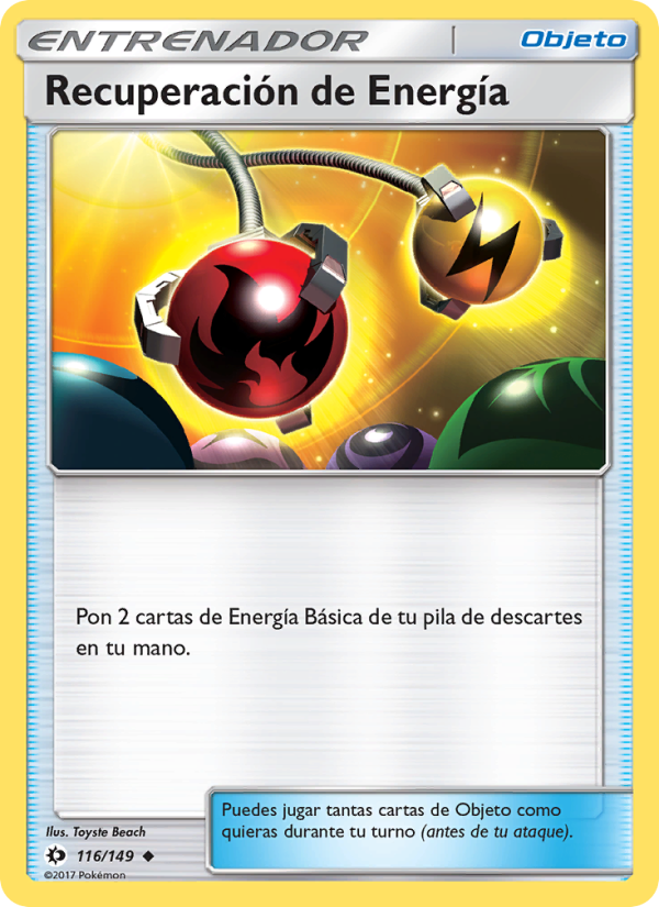 Recuperación de Energía 116 — Sun & Moon (Spanish Pokémon TCG card)