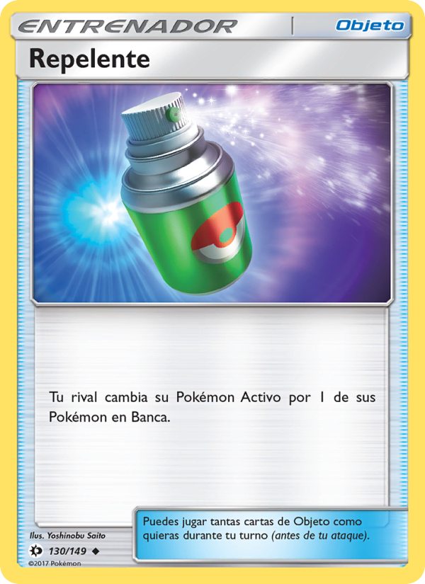 Repelente 130 — Sun & Moon (Spanish Pokémon TCG card)