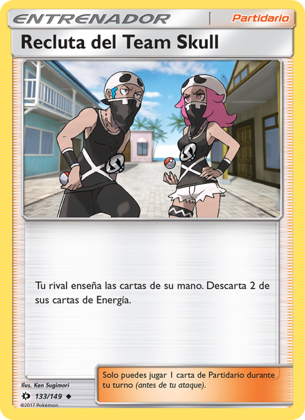 Recluta del Team Skull 133 — Sun & Moon (Spanish Pokémon TCG card)