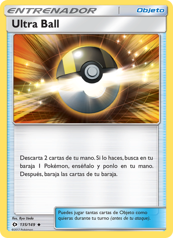 Ultra Ball 135 — Sun & Moon (Spanish Pokémon TCG card)