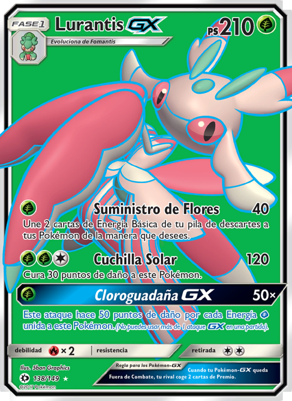 Lurantis GX 138 — Sun & Moon (Spanish Pokémon TCG card)