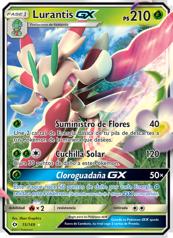 Lurantis GX 15 — Sun & Moon (Spanish Pokémon TCG card)