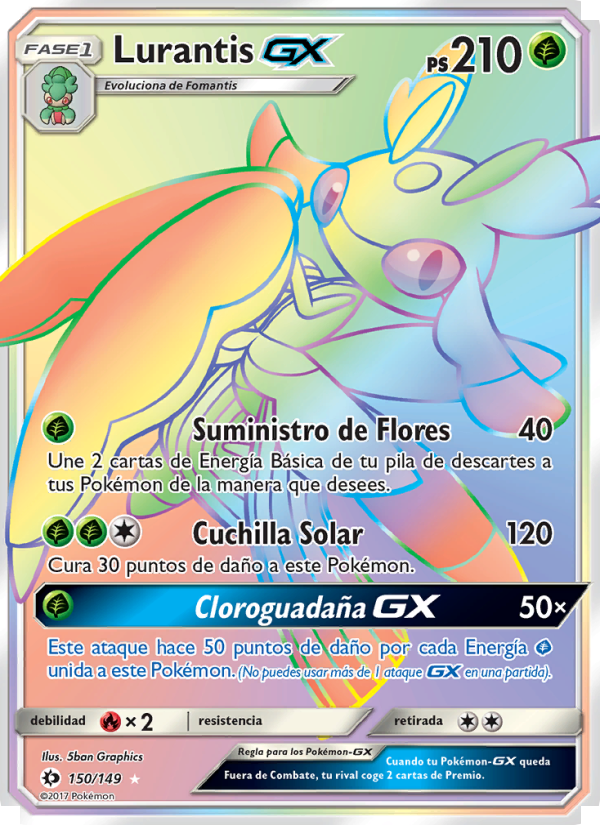 Lurantis GX 150 — Sun & Moon (Spanish Pokémon TCG card)