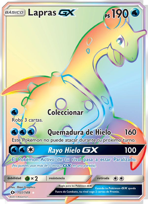 Lapras GX 151 — Sun & Moon (Spanish Pokémon TCG card)