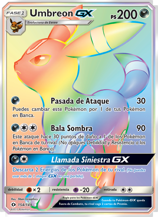 Umbreon GX 154 — Sun & Moon (Spanish Pokémon TCG card)