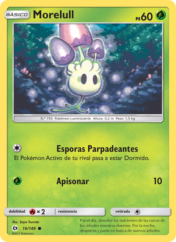 Morelull 16 — Sun & Moon (Spanish Pokémon TCG card)