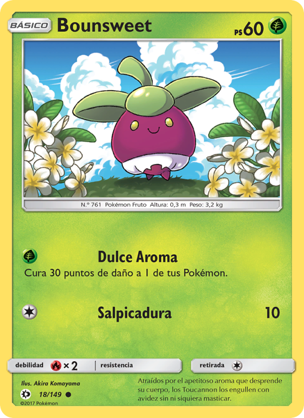Bounsweet 18 — Sun & Moon (Spanish Pokémon TCG card)