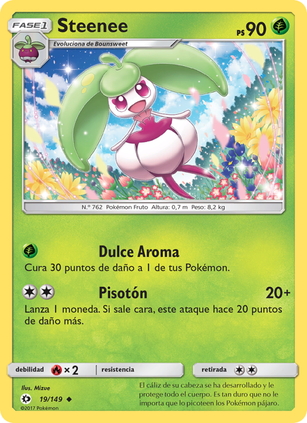 Steenee 19 — Sun & Moon (Spanish Pokémon TCG card)