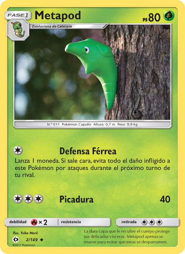 Metapod 2 — Sun & Moon (Spanish Pokémon TCG card)