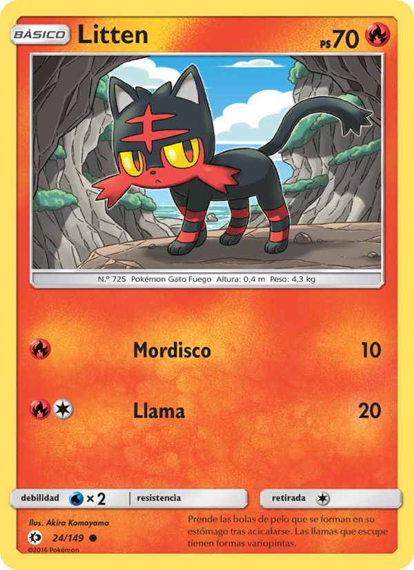 Litten 24 — Sun & Moon (Spanish Pokémon TCG card)