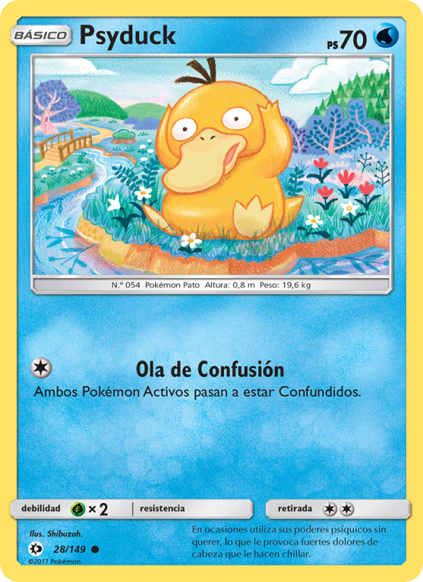 Psyduck 28 — Sun & Moon (Spanish Pokémon TCG card)