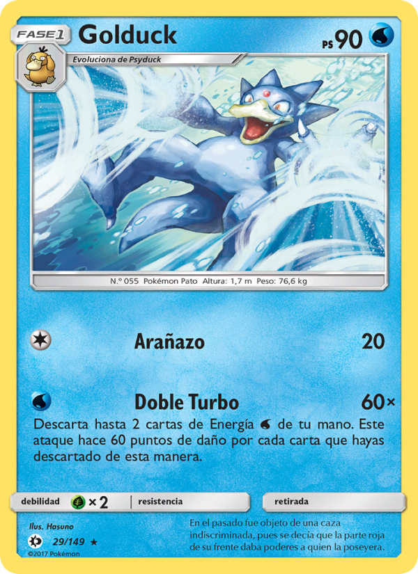 Golduck 29 — Sun & Moon (Spanish Pokémon TCG card)