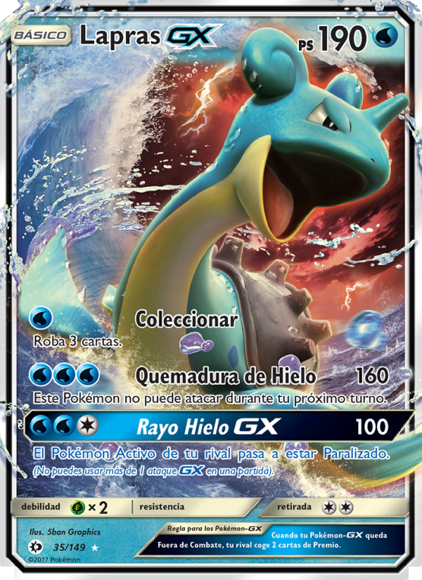 Lapras GX 35 — Sun & Moon (Spanish Pokémon TCG card)