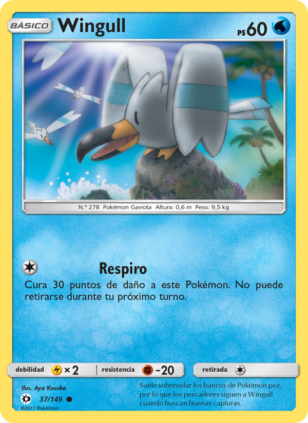 Wingull 37 — Sun & Moon (Spanish Pokémon TCG card)