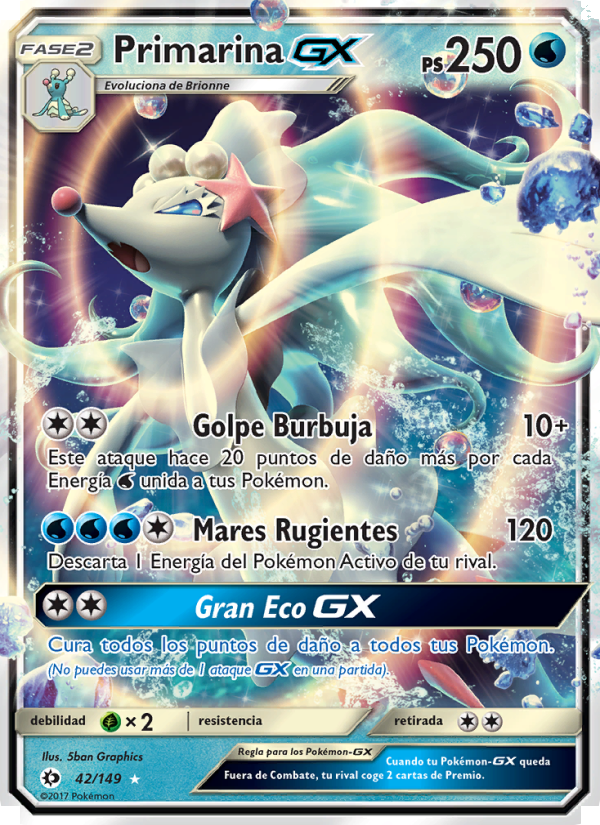 Primarina GX 42 — Sun & Moon (Spanish Pokémon TCG card)
