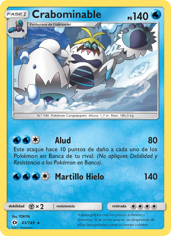 Crabominable 43 — Sun & Moon (Spanish Pokémon TCG card)