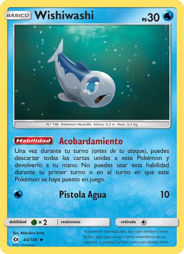 Wishiwashi 44 — Sun & Moon (Spanish Pokémon TCG card)