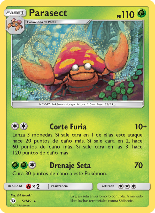 Parasect 5 — Sun & Moon (Spanish Pokémon TCG card)