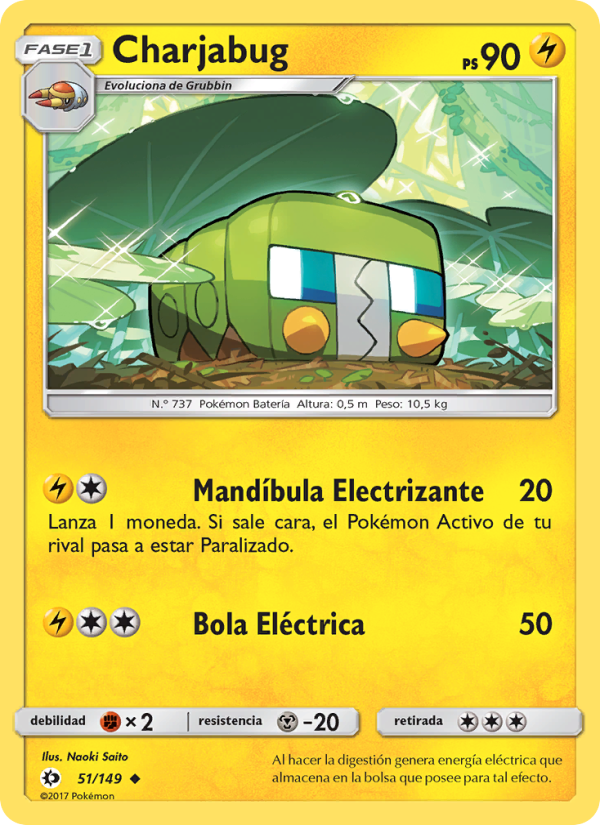 Charjabug 51 — Sun & Moon (Spanish Pokémon TCG card)