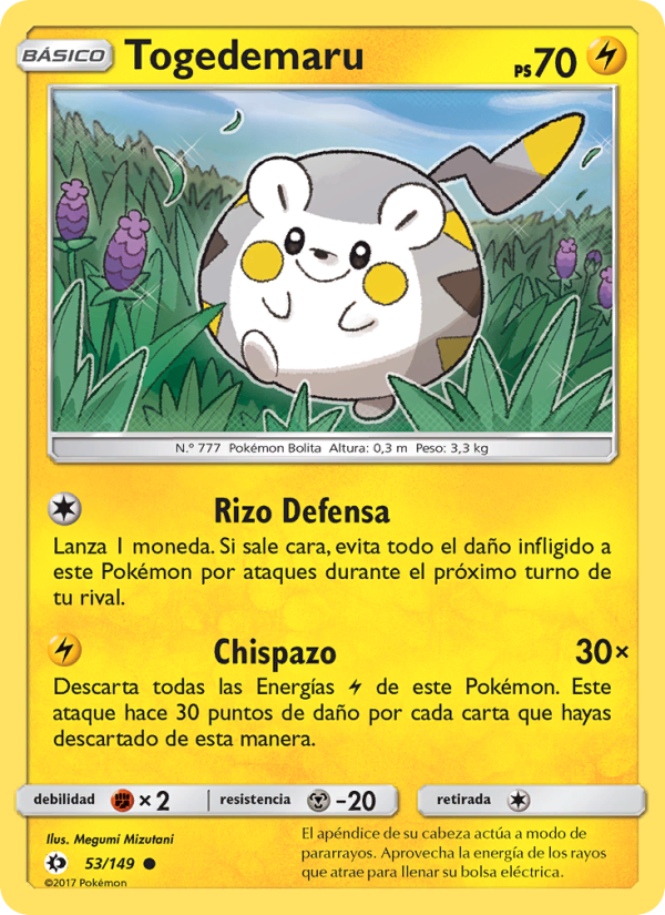 Togedemaru 53 — Sun & Moon (Spanish Pokémon TCG card)
