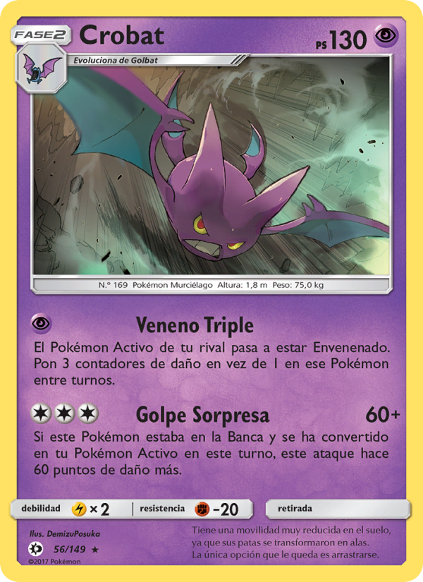 Crobat 56 — Sun & Moon (Spanish Pokémon TCG card)