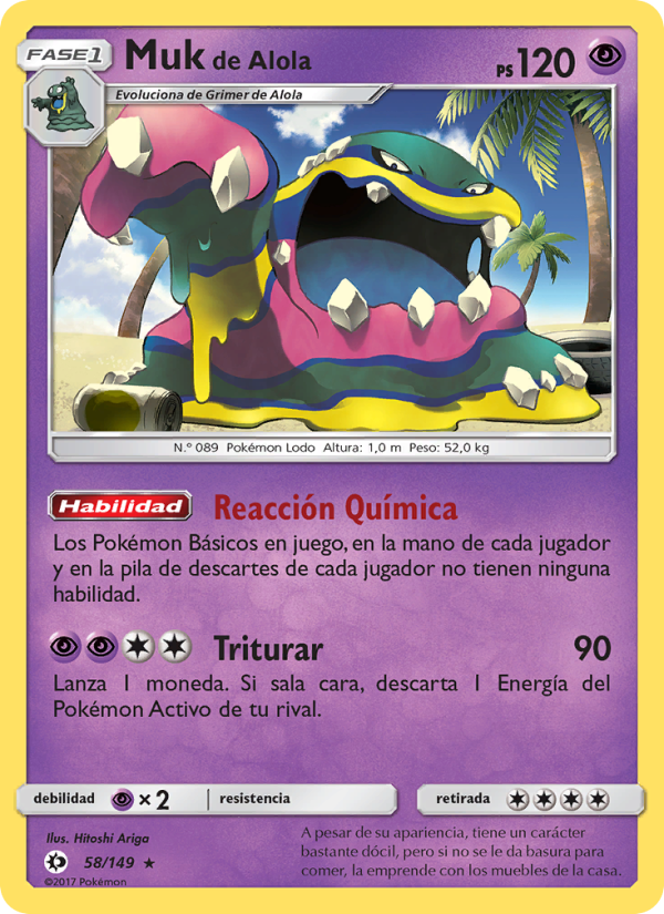 Muk de Alola 58 — Sun & Moon (Spanish Pokémon TCG card)