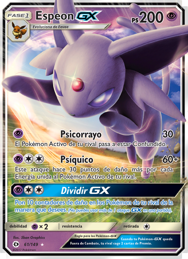Espeon GX 61 — Sun & Moon (Spanish Pokémon TCG card)