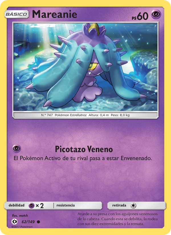Mareanie 62 — Sun & Moon (Spanish Pokémon TCG card)