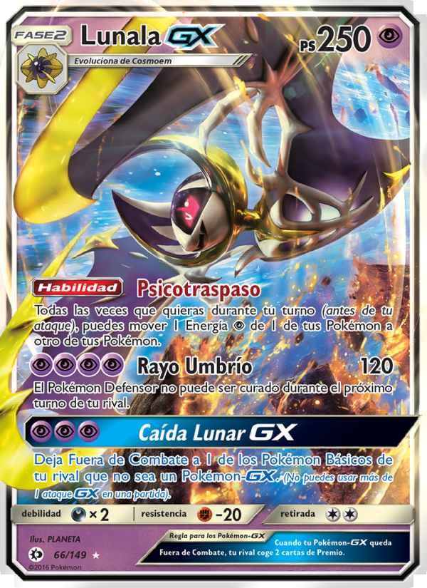 Lunala GX 66 — Sun & Moon (Spanish Pokémon TCG card)