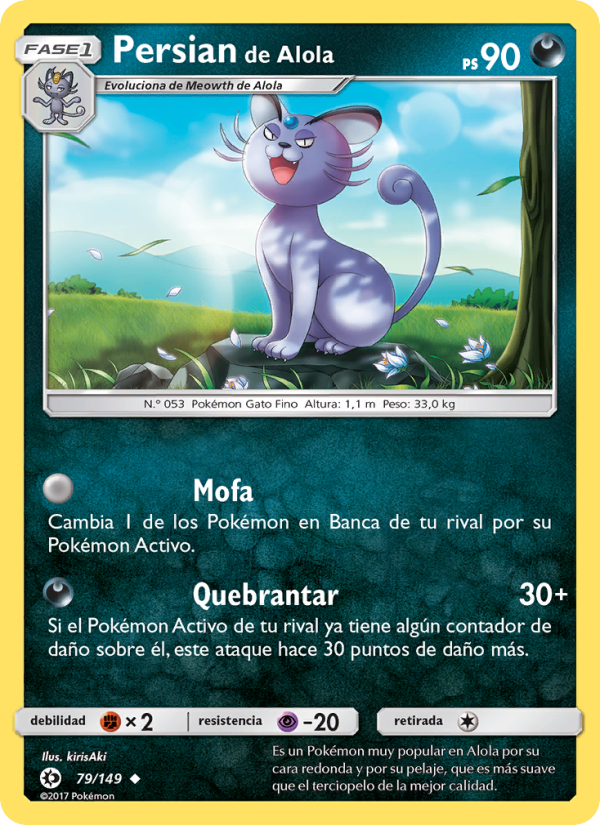 Persian de Alola 79 — Sun & Moon (Spanish Pokémon TCG card)