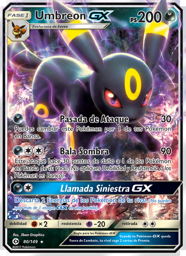 Umbreon GX 80 — Sun & Moon (Spanish Pokémon TCG card)
