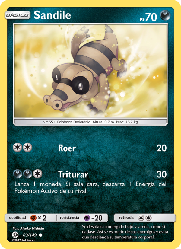 Sandile 83 — Sun & Moon (Spanish Pokémon TCG card)