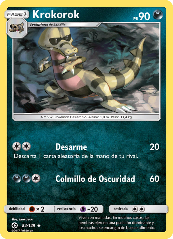 Krokorok 84 — Sun & Moon (Spanish Pokémon TCG card)