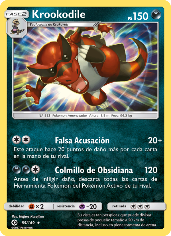 Krookodile 85 — Sun & Moon (Spanish Pokémon TCG card)