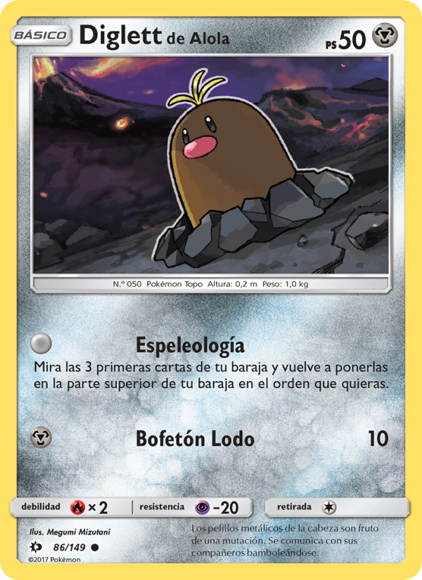Diglett de Alola 86 — Sun & Moon (Spanish Pokémon TCG card)